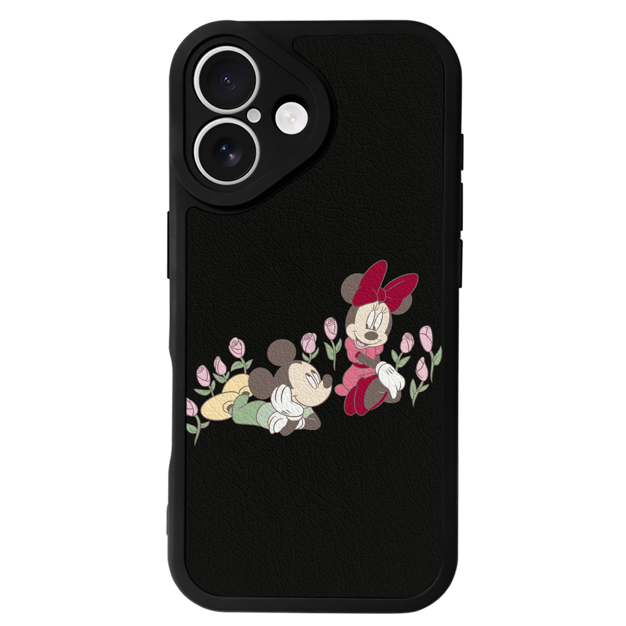 （画像用） ミッキーマウス Mickey Mouse 【iPhone 16シリーズ対応】シリコンスマホケース（レザー調） 材質：シリコン
